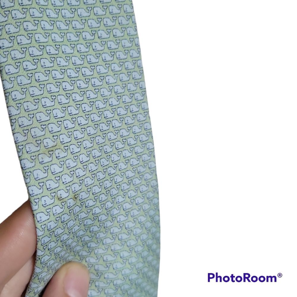 Vineyard Vines Blue & Green Original Whale Tie - Picture 3 of 4